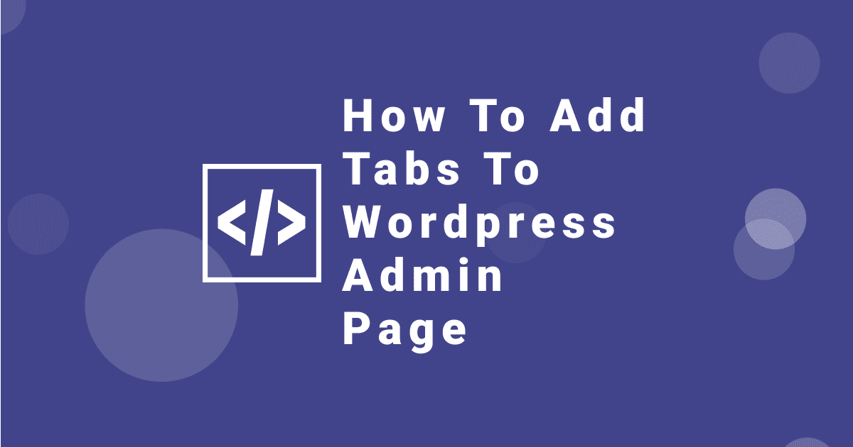 add new tab in wordpress admin
